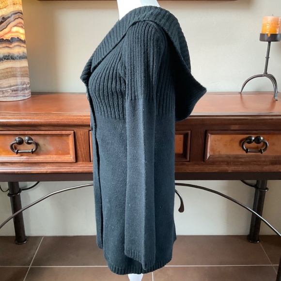 Take Out Double Breasted Hooded Sweater. Black. Size S. - Picture 3 of 7